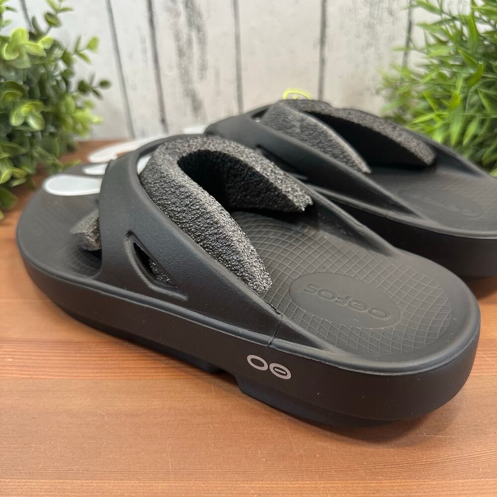 OOFOS Black Women's Sandals Size 9 - Picture 6 of 13